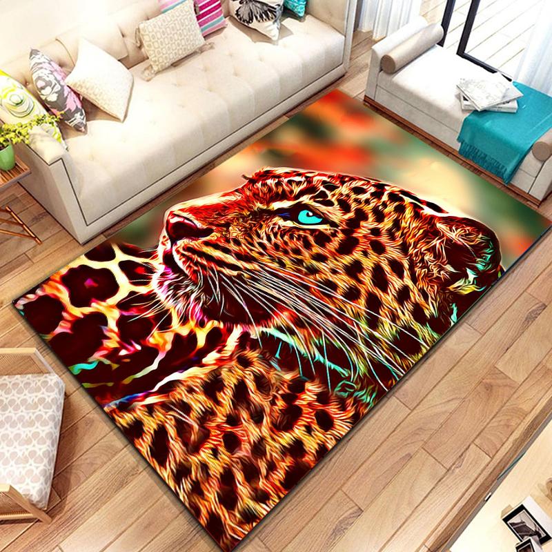 Animal Leopard Cheetah Cartoon Beast Area Rug,Carpet for Home Living Room Bedroom Sofa Doormat Kitchen Decor, Bedroom Decor