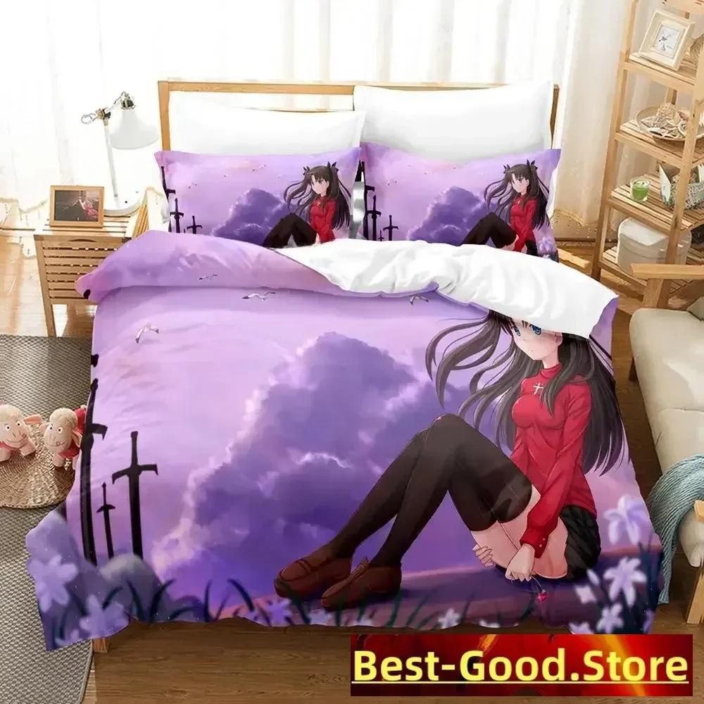 3D Print FateStay Night Unlimited Blade Works Bed Set Duvet Cover Pillowcase Bedding Set Bed Linen Sheet Quilt Cover Full