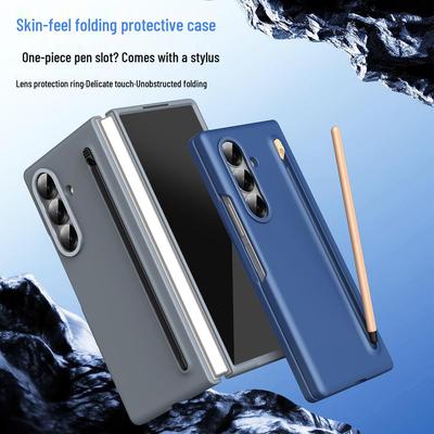Чехол для Samsung Z Fold7 с держателем для стилуса: 6/5 Ощущение кожи, Встроенная пленка, W25 Защита от падений