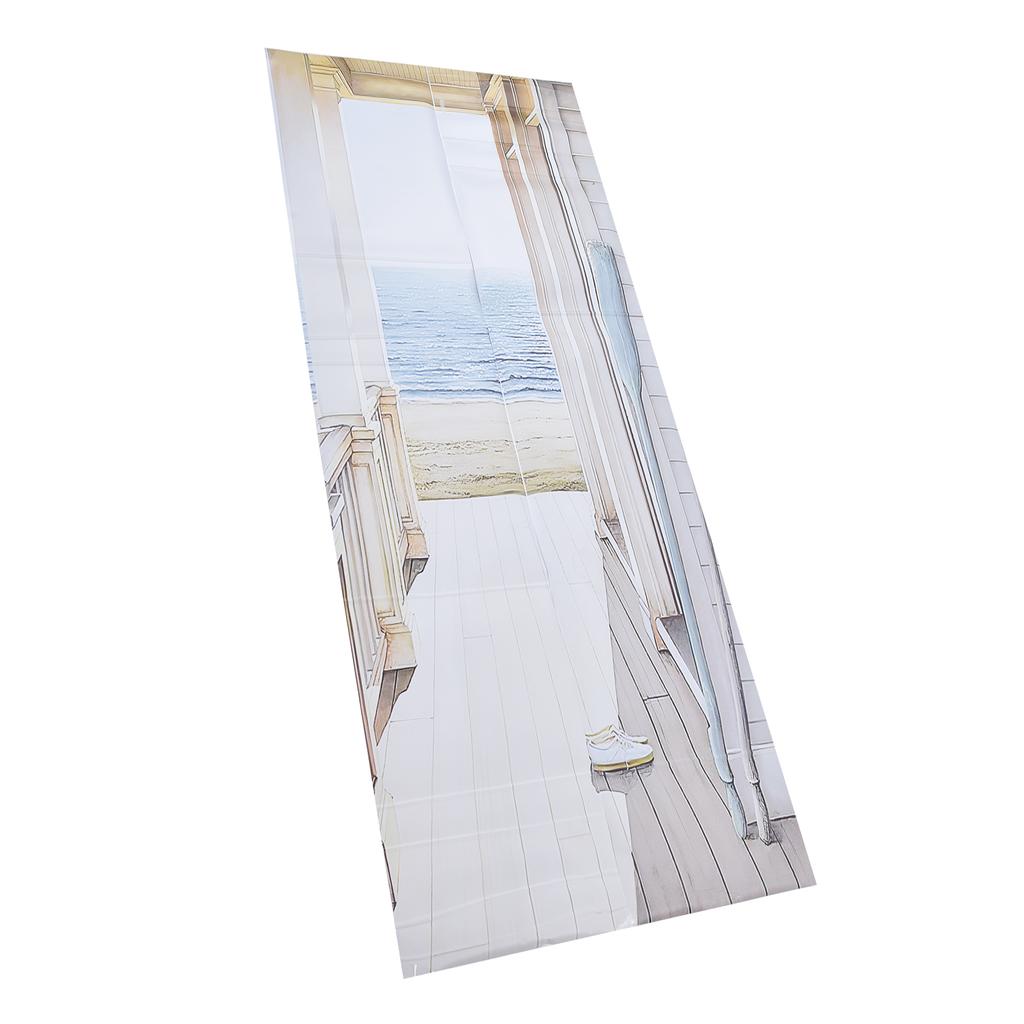 2 шт. Наклейка на дверь Материал ПВХ 3D визуальные эффекты Легко моющаяся Съемная Водонепроницаемая Маслостойкая