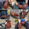 Genuine Leather Sheepskin Cycling Gloves Retro Palm Plus Wear Resistant Men's Off-road Motorcycle Racing Motorcycle Gloves