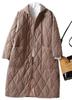 Nibun Noichi Style Coat Jacket Quilted Filling Long Warm Down Wind Cold Protection Commuting Windproof Outerwear [1/2style] Women's (Beige, XXL)