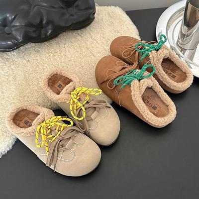 Модные женские повседневные меховые тапочки замшевые мюли лоферы больших размеров с низким верхом плюшевые роскошные мягкие плоские с круглым носком на каблуке-копытце Parker Рим 2025