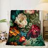 Stained Glass Peonies Blanket Flannel Blanket Throw Blanket Sofa Cover Blanket Soft Premium Blanket Picnic Blanket Tv Blanket Gifts