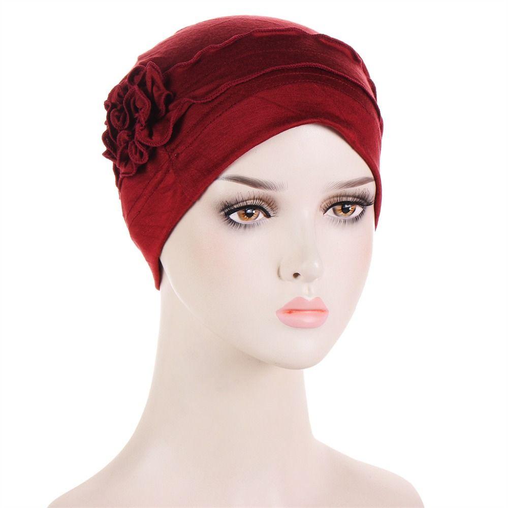 Muslim Scarf Cap Softness Cancer Chemo Beanies Cap Turban Hats Women Hijab Headwrap Headwear