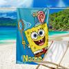 Custom Name Ultrasoft Beach Towel With Spongebob Squarepants Themeideal For Pool Camping Diving Perfect Travel Essential Vibrant Beach Towel