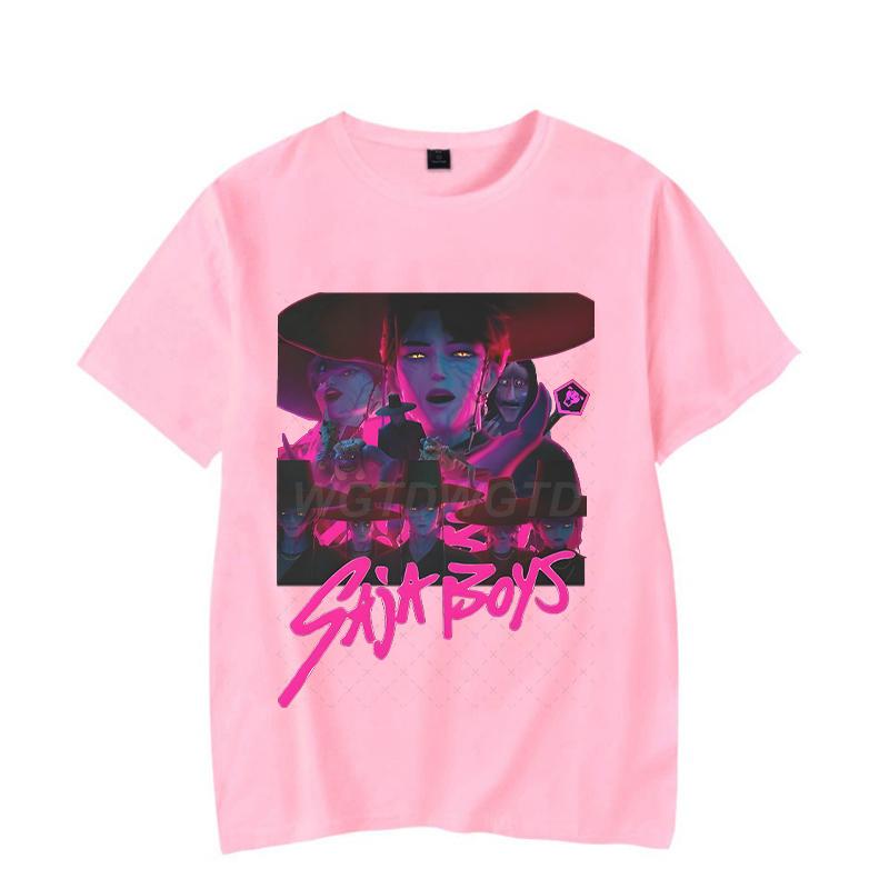 Модная K-pop футболка Demon Hunters Jinu Saja Boys с коротким рукавом для мужчин и женщин, повседневная футболка с круглым вырезом, аниме K-pop футболки Demon Hunters