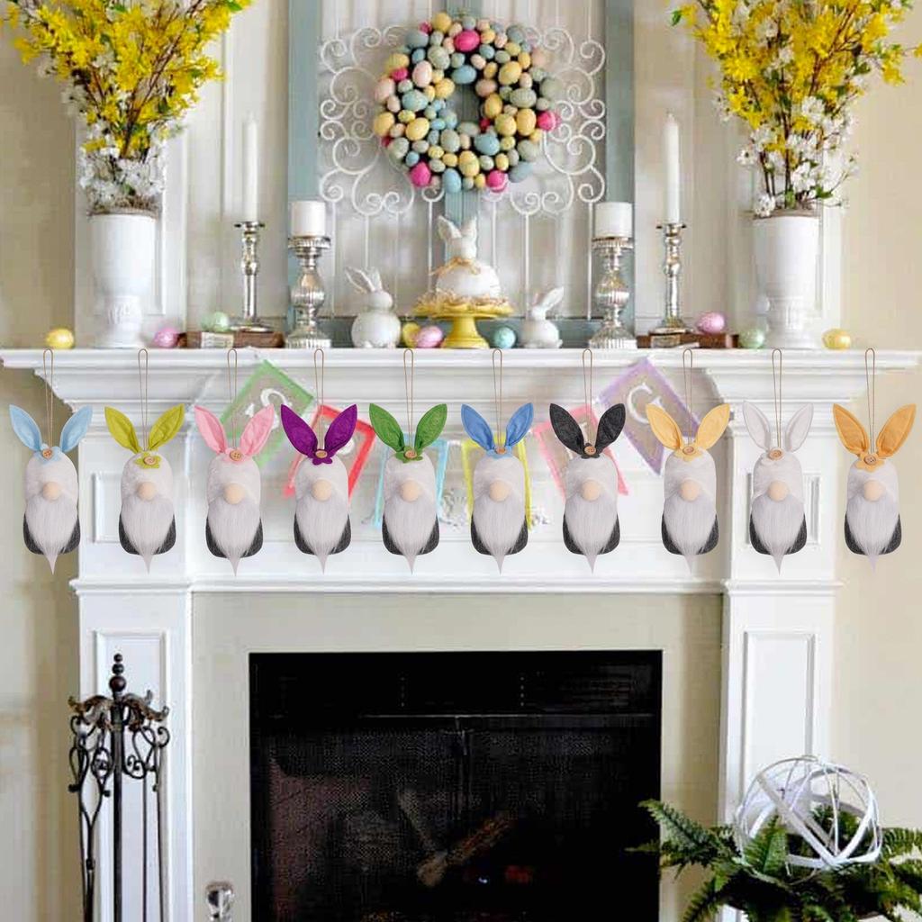 10 штук 3D пасхальных плюшевых игрушек-кроликов с различными шерстяными подвесками для безликих пожилых людей и гномов, украшение для пасхальной вечеринки своими руками