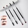 Dual-Ended Eyebrow & Eyeshadow Brush Set: Angled, Concealer, Spiral, Eye Makeup Tools.