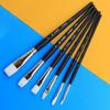 JOWOART черный короткий стержень белый нейлоновый волос плоская головка 6 шт кисть для рисования гуашь акварель акрил масляная живопись набор художественных инструментов принадлежности