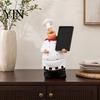 Blackboard Chef Ornament Figurine, Resin Countertop Table Decoration, Funny Statue with Restaurant Kitchen Decoration Seasoning Bottle/Bottle