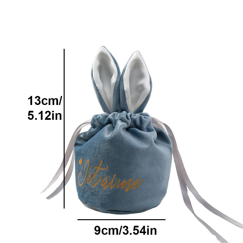 Easter Rabbit Drawstring Bags Velvet Jewelry Organizer New Wedding Candy Bags  Birthday Party