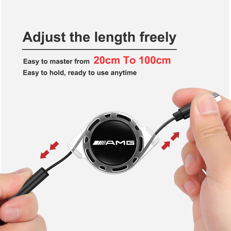 3 In 1 Micro USB Type C Charging Cable Multi Charger For Mercedes Benz AMG W223 W213 W206 W464 W247 W167 W166 W222 W205 W204 MF8