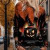 Autumn&Spring Clothing Christmas Pumpkin Print Sweater Tops for Women Round Neck Long Sleeve
