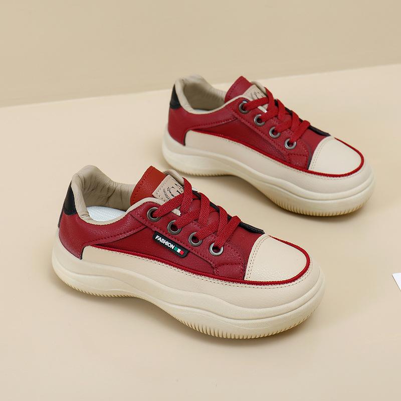 Женские кроссовки на платформе, противоскользящие удобные повседневные кроссовки из искусственной кожи для бега, прогулочные кроссовки, дышащие кроссовки на массивной шнуровке, спортивная обувь для тенниса для женщин