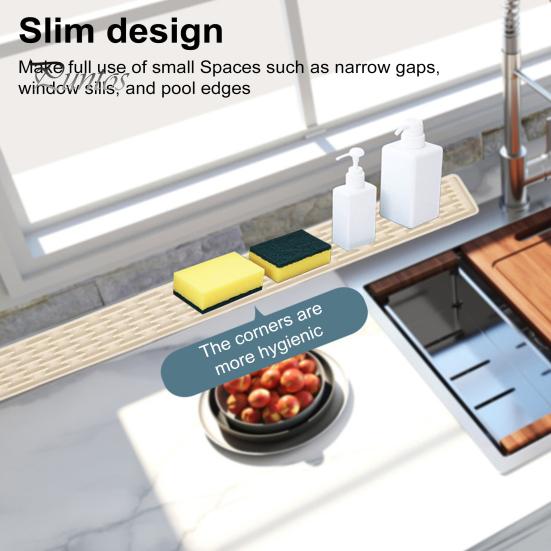 Узкий длинный силиконовый нескользящий коврик, термостойкий водонепроницаемый коврик для сушки, многофункциональный кухонный коврик для столешницы, прямоугольная мойка, сушилка для посуды