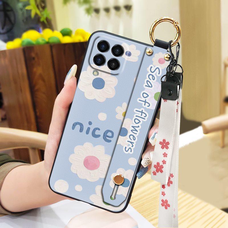 Kickstand Durable Phone Case For Samsung Galaxy M33 5G Global/SM-M336B/DS Anti-dust Oil Painting Flower Fashion Design
