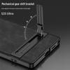 Кожаный чехол для Samsung S25 Ultra: Тонкий, Противоударный, Складная подставка, Защитный чехол