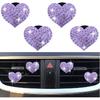 4PCS Heart-Shaped Car Vent Clips with Rhinestone,Bling Air Vent Clips Car Decorations,Premium Shiny Car Clips for Vents CCar Accessories Interior for