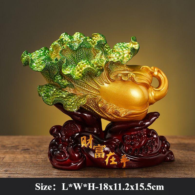 Фэн-шуй Богатство Удача Капуста Украшения Домашний Шкаф Декор Подарки на Новоселье Поделки Чжаоцай