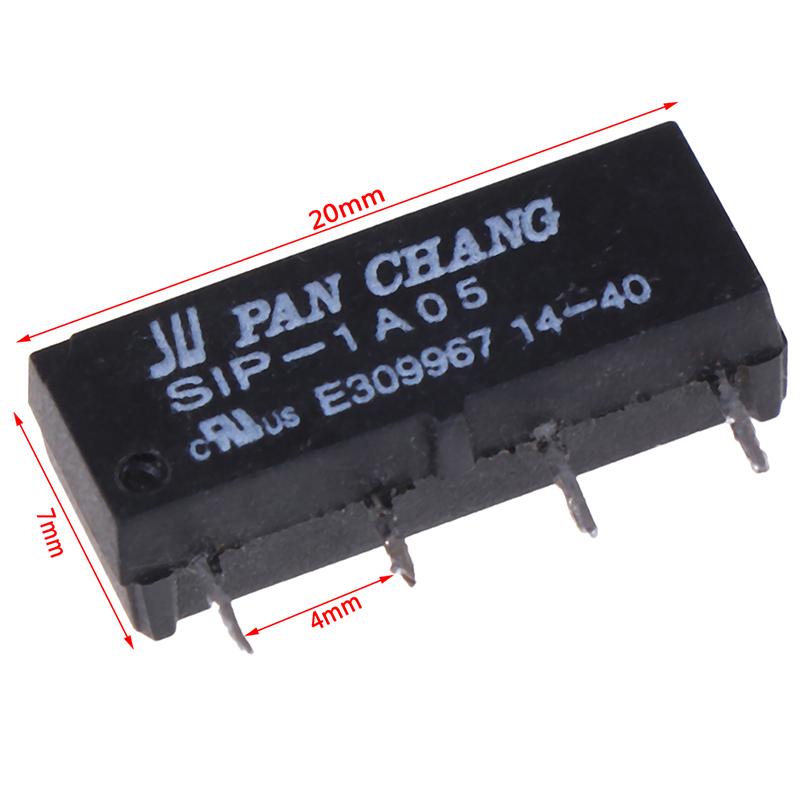 5Pcs 4Pin 5V Reed Switch Relay SIP-1A05 Mini Pan Chang Relay Electronic Control Component