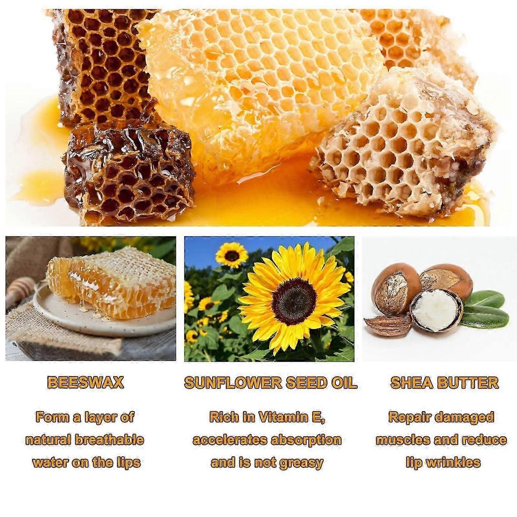 Hydrating Lip Balm with Beeswax & Shea Butter Anti-Cracking, Reduces Lip Lines, Overnight Lip Mask, Non-Greasy, 20ml