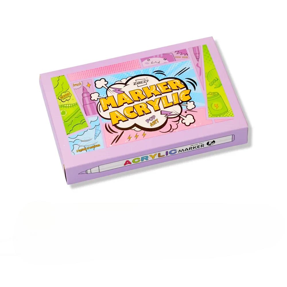 18/60 цветов Коллекция акриловых маркеров Кисти для ткани, росписи по камню, керамике, стеклу, холсту, для DIY изготовления открыток, художественные принадлежности