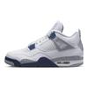 Кроссовки унисекс Air Jordan 4 Retro Midnight Navy Белые светло-дымчато-серые огненно-красные DH6927-140