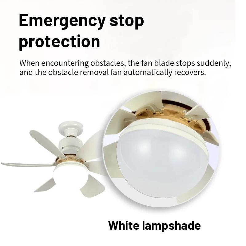 Светодиодный потолочный вентилятор E26/E27 с цоколем 30 Вт, затемнение, подходит для гостиной, кабинета, домашнего использования 85-265 В