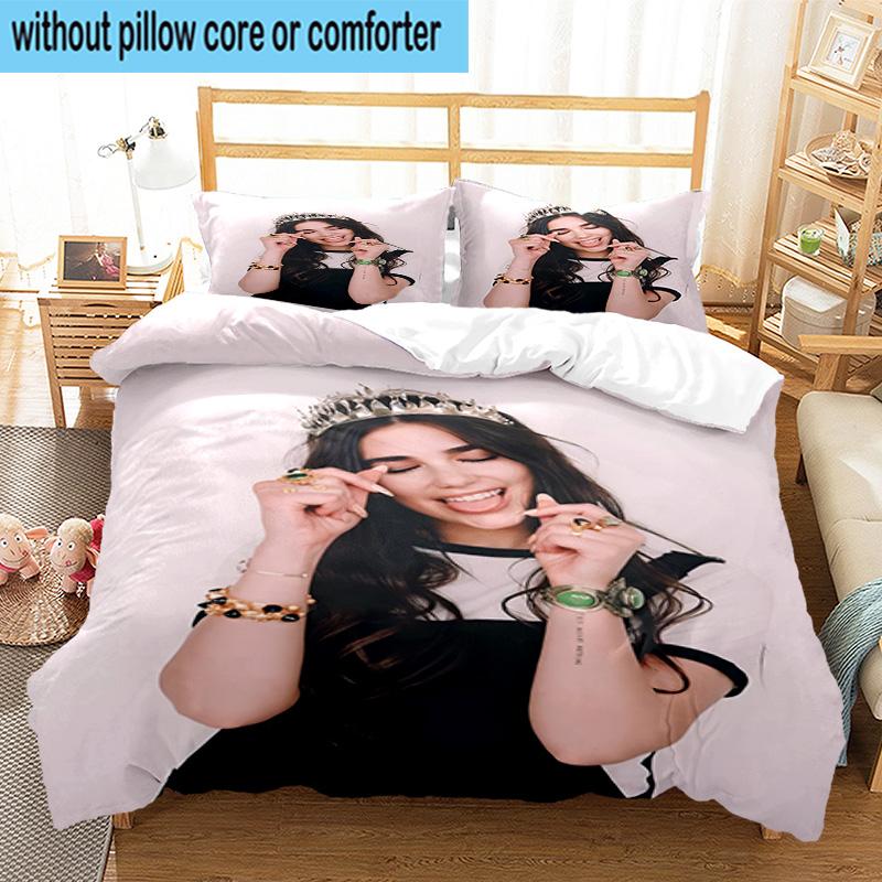 3PCS pop music Dua Lipa 3pcs Bedding,Including 3PCS Duvet Cover And 2pcs Pillowcases Perfect for Christmas,Ideal for Bedroom, Dormitory