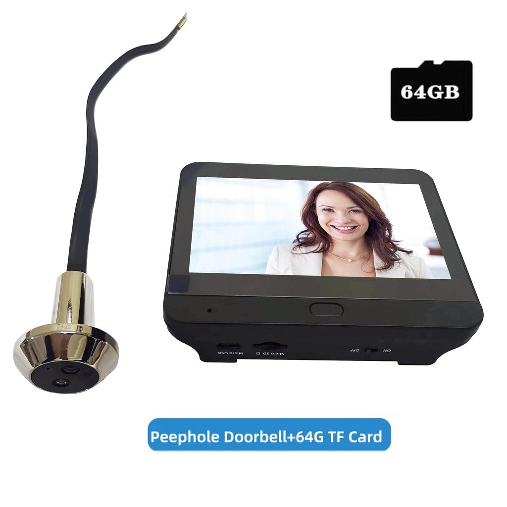 HD 3MP Outdoor House WiFi Peephole Door Eye Camera Security One-way Audio Night Vision Video Digital Peephole