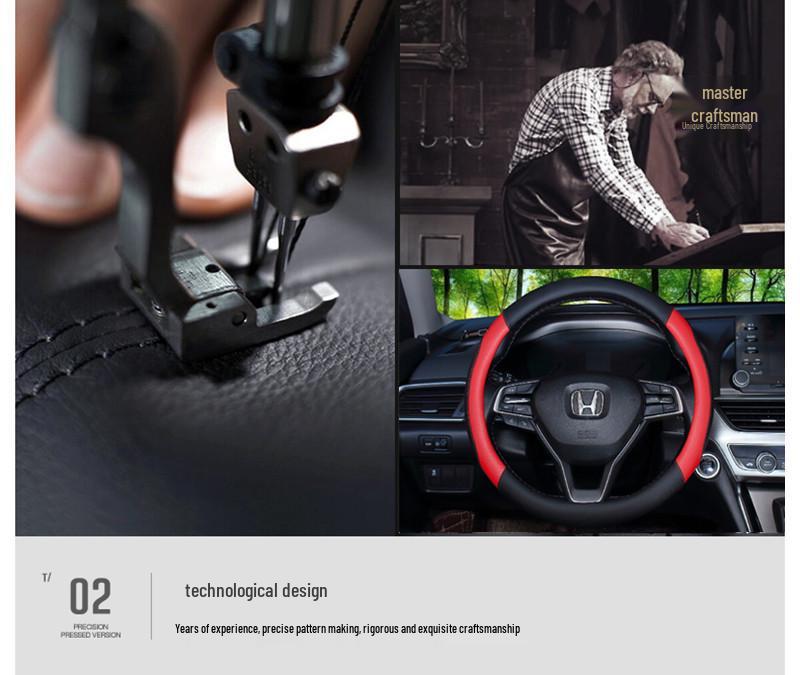 Universal Anti-Slip Carbon Fiber Steering Wheel Cover, Sweat-Absorbent, Leather, 4-Seasons Car Interior Protection