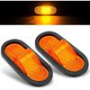 2Pcs 6.5 Inch Trailer Turn Signal Lighgts 6 Inch Oval LED Mid Turn Signal Amber Marker Light 24 LED W/Reflex Lens Mid-Ship Marker And Turn Signal