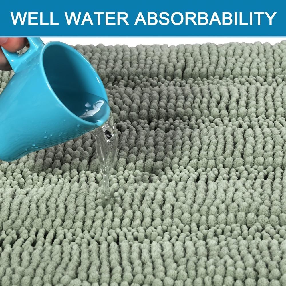 Non-Slip Bathroom Rug Thickened Kitchen Floor Mat Practical Chenille Bath Mat Entryway
