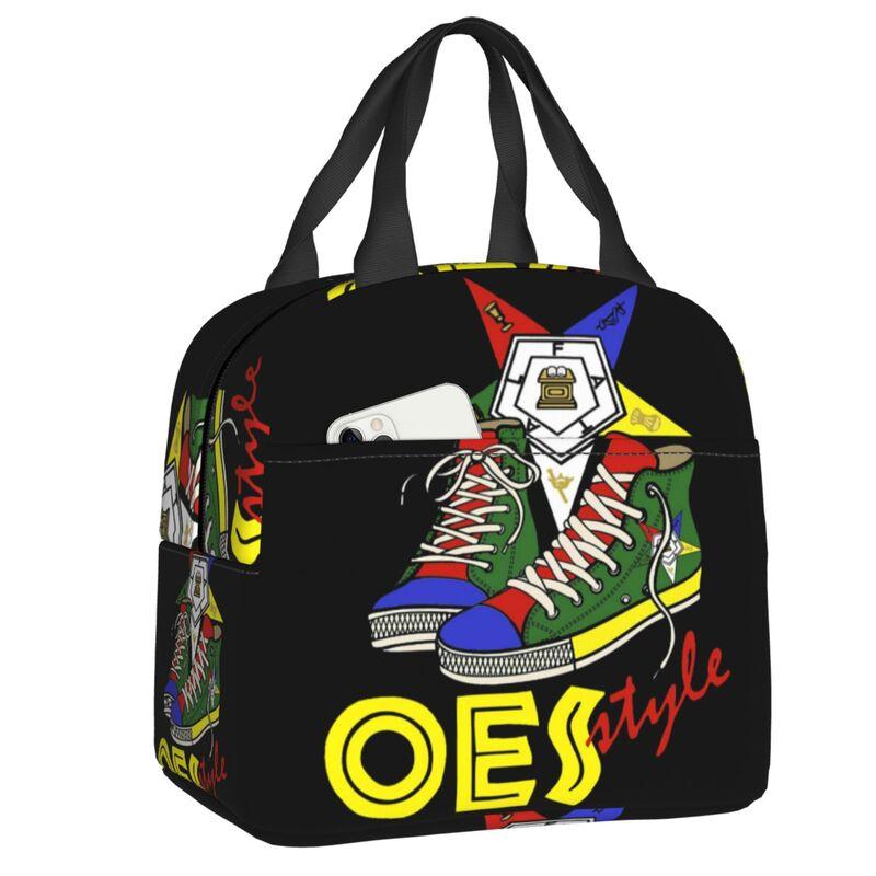 Custom OES Order Of The Eastern Star Thermal Insulated Lunch Bags Woman Portable Lunch Container for Work School Travel Food Box