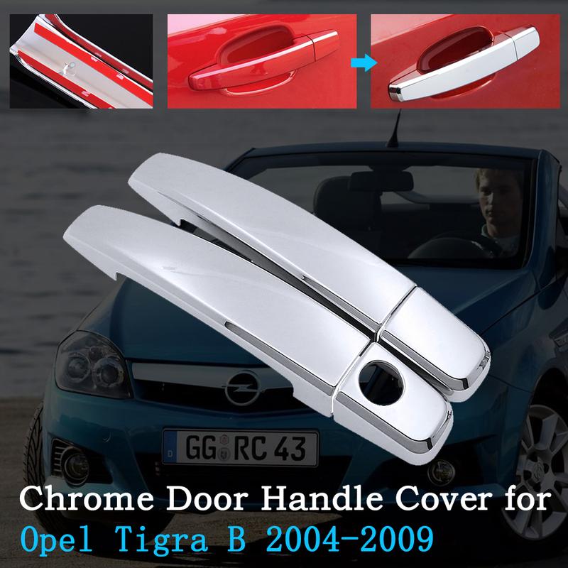 Chrome Car Door Handle Cover for Opel Tigra Vauxhall TwinTop Holden Tigra 2004~2009 Trim Set Exterior Car Accessories 2006 2008