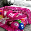 1PC M&M's Custom Name Patterned Flannel Blanket Suitable For All Seasons for Home Decor Warmth and Comfort Gifts Holiday Present