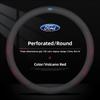 38cm Leather Car Steering Wheel Cover For Auto Steering Wheel Cover For Ford ST Line Focus Mustang Fiesta Puma Ranger Kuga MK7 FE7