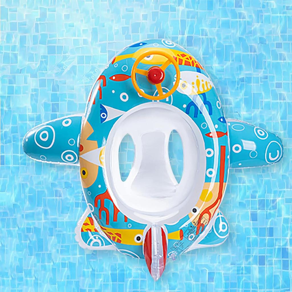 Baby Car Swimming Ring, Swimming Seat, Baby Swimming Aid with Steering Wheel Handle, Swimming Hoops, Baby Swimming Trainer, Boat From 1-5 Years Old