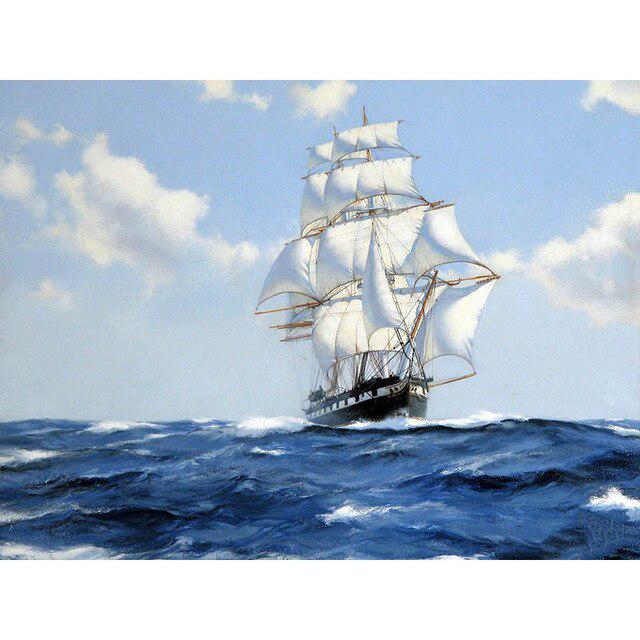 Алмазная мозаика корабль