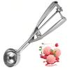 Leeseph Ice Cream Scoop, Non-stick Stainless Steel Versatile Cookie Scoop with Trigger Release for Frozen Yogurt Sundaes Fruit