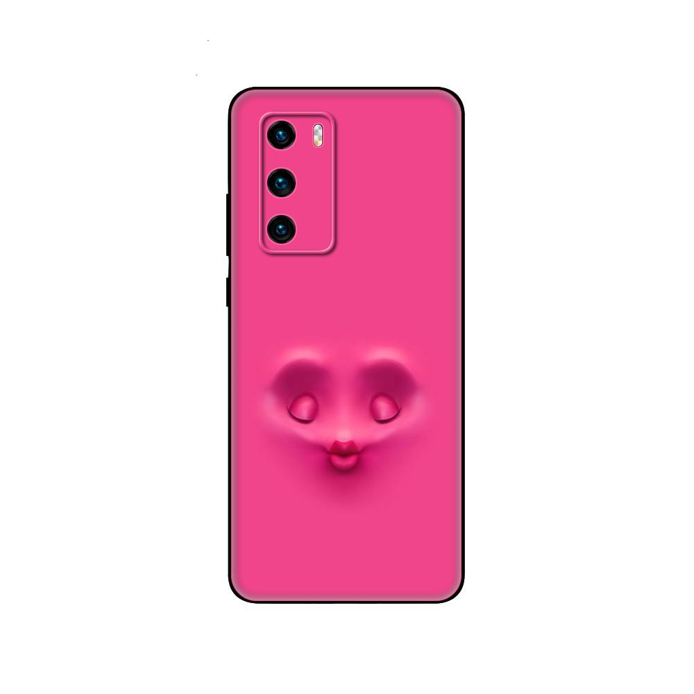 Black Tpu Case For Huawei P30 Lite P30 Pro P40 Case For Huawei P40 LITE E P Smart 2020 Case Cover Funny Face