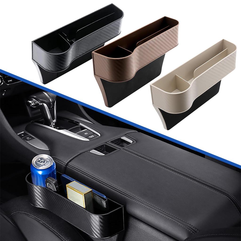 Car Seat Filler, Multifunctional Seat Storage Box With Cup Holder Hole Position With USB Car Charger