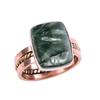 Natural Seraphinite Gemstone 925 Solid Sterling Silver Two Tone Ring S.8.5 Y5r69