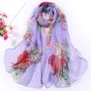 Женский шифоновый шелковый шарф – Десять миль цветущих персиков, цветочный, 160 см