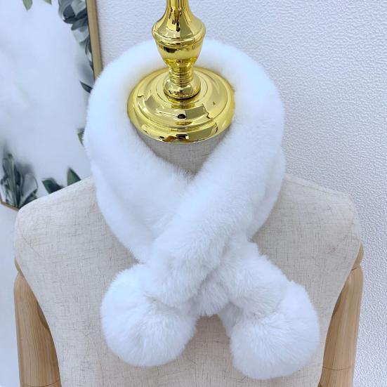 Утолщенный широкий плюшевый шарик благородный терможенский осенний шарф зимний сплошной искусственный мех