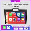 Радио на Android 13 для Toyota Corolla Axio Fielder 2015 2016 2017 Автомагнитола Мультимедийный плеер Carplay Auto GPS-навигация WIFI BT
