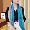 Trendy Gradient Cotton-Linen-Silk Scarf/Shawl for Women - Sun Protection & Dual-Use for All Seasons