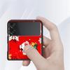 Case For Samsung Galaxy Z Flip 3 4 5G Black Hard PC Phone Housing Z flip4 Luxury Segmented Cover Christmas Cartoon
