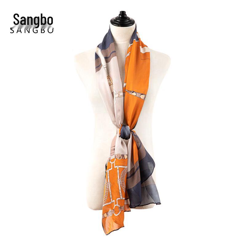 SANGBO Silk Herringbone Scarf Gift Box